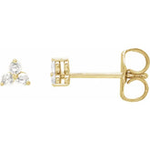 0.05 CTW Rose-Cut Natural Diamond and Lab-Grown Diamond Three-Stone Earrings